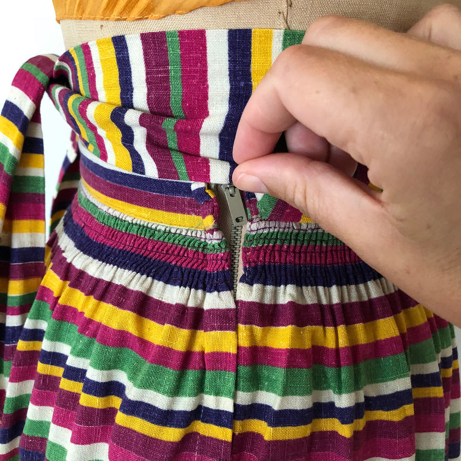 1940's Striped Rainbow Skirt - 24 25