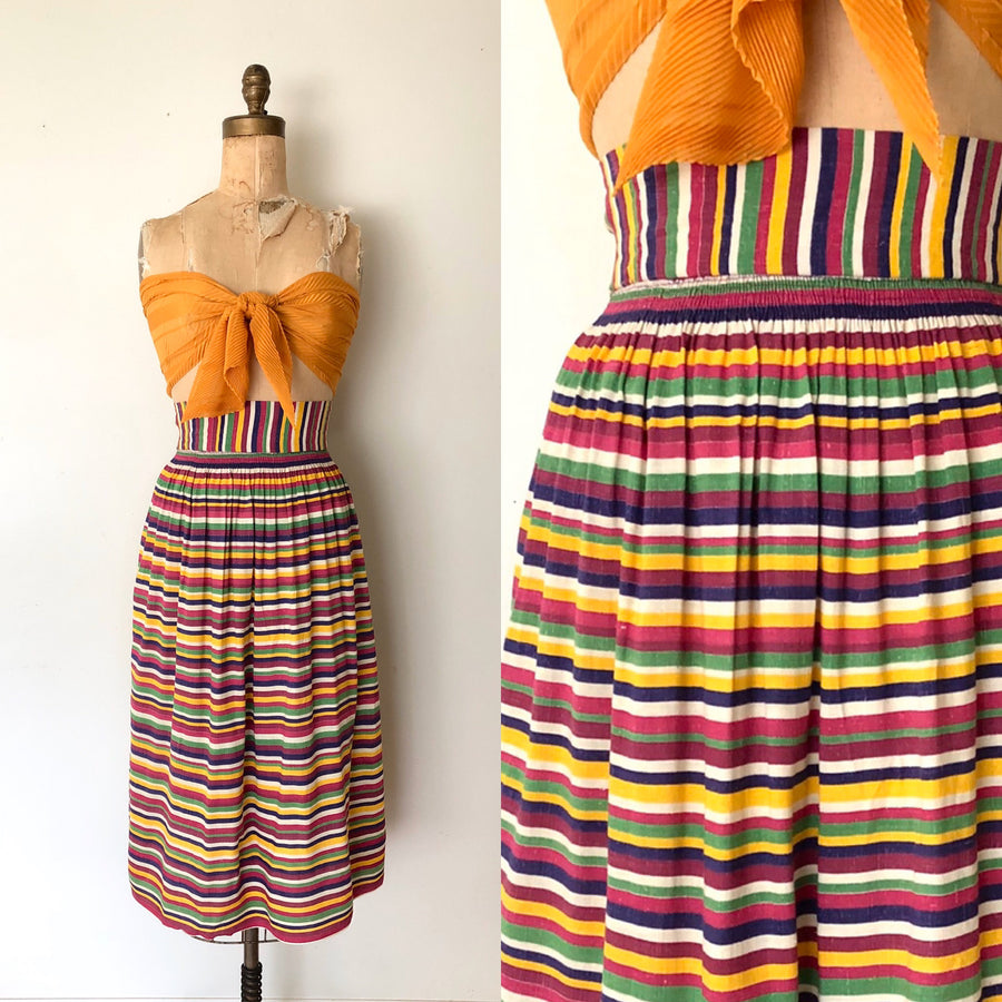 1940's Striped Rainbow Skirt - 24 25
