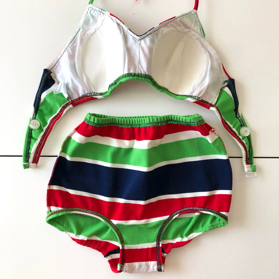 1960's Striped Bikini - 60's Swimsuit - Size XXS/XS