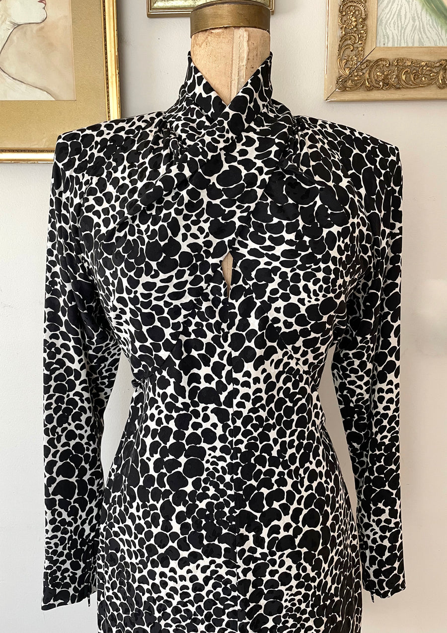 B&W Saint Laurent Silk Dress - Size S/M