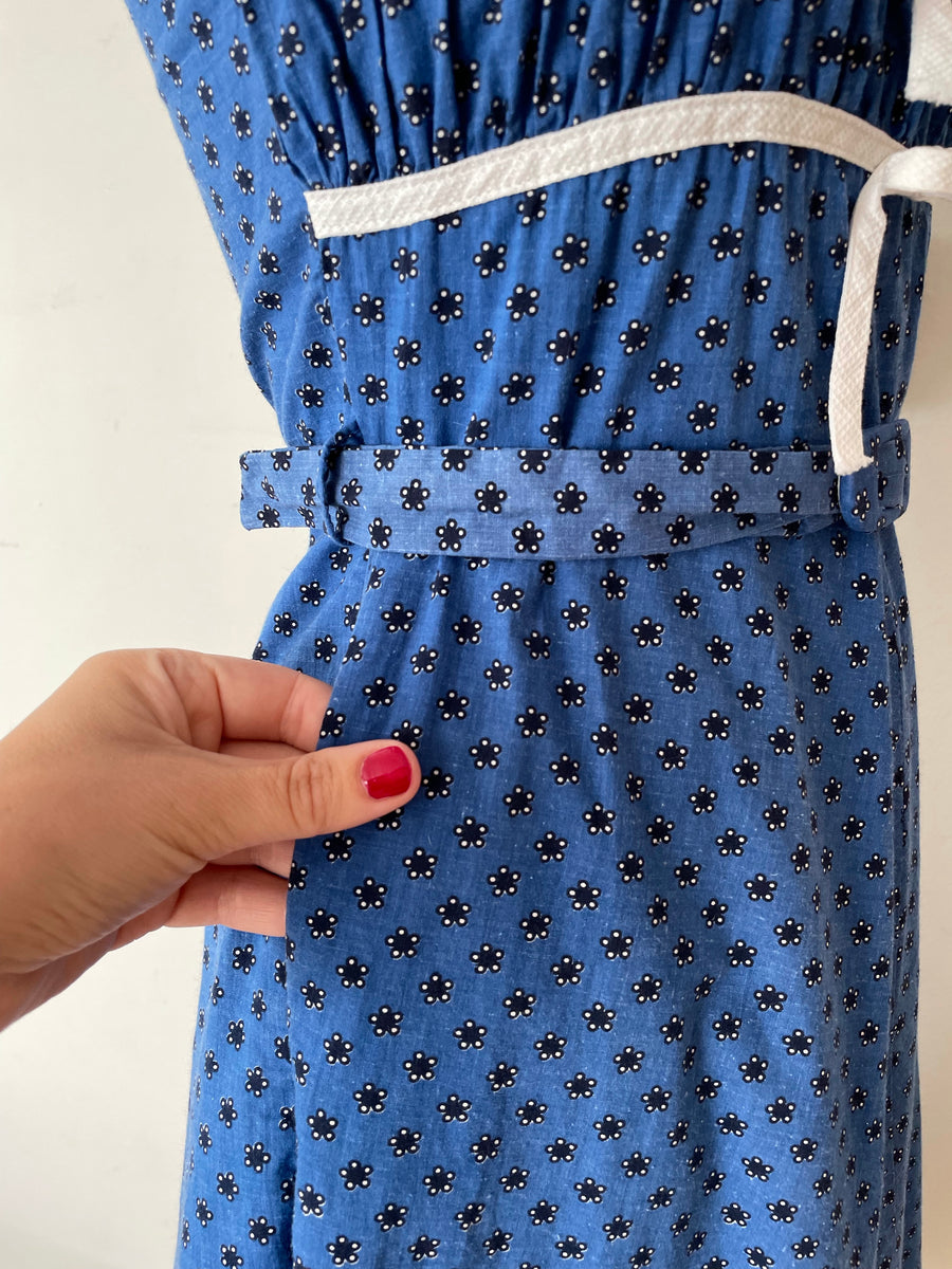1950’s Blue Floral Sundress - Size Small