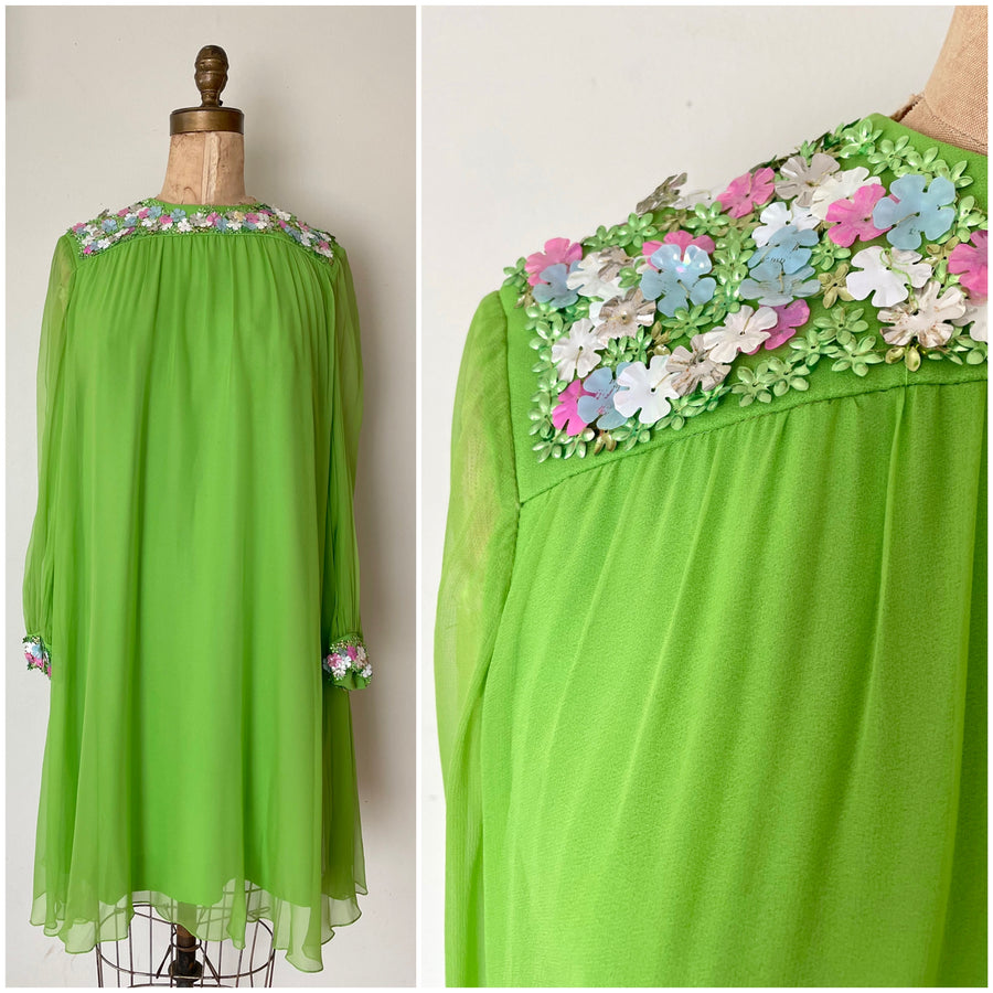 1960's Green Sequin Dress