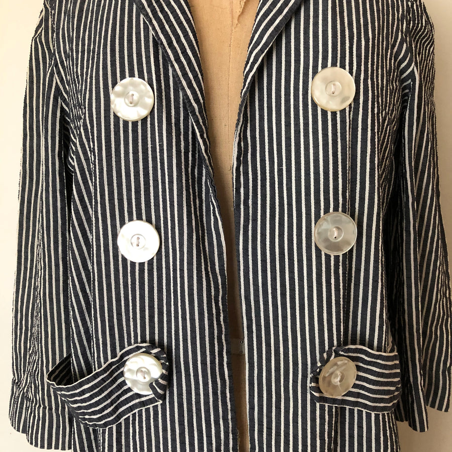 1960's Striped Seersucker Jacket - Size M