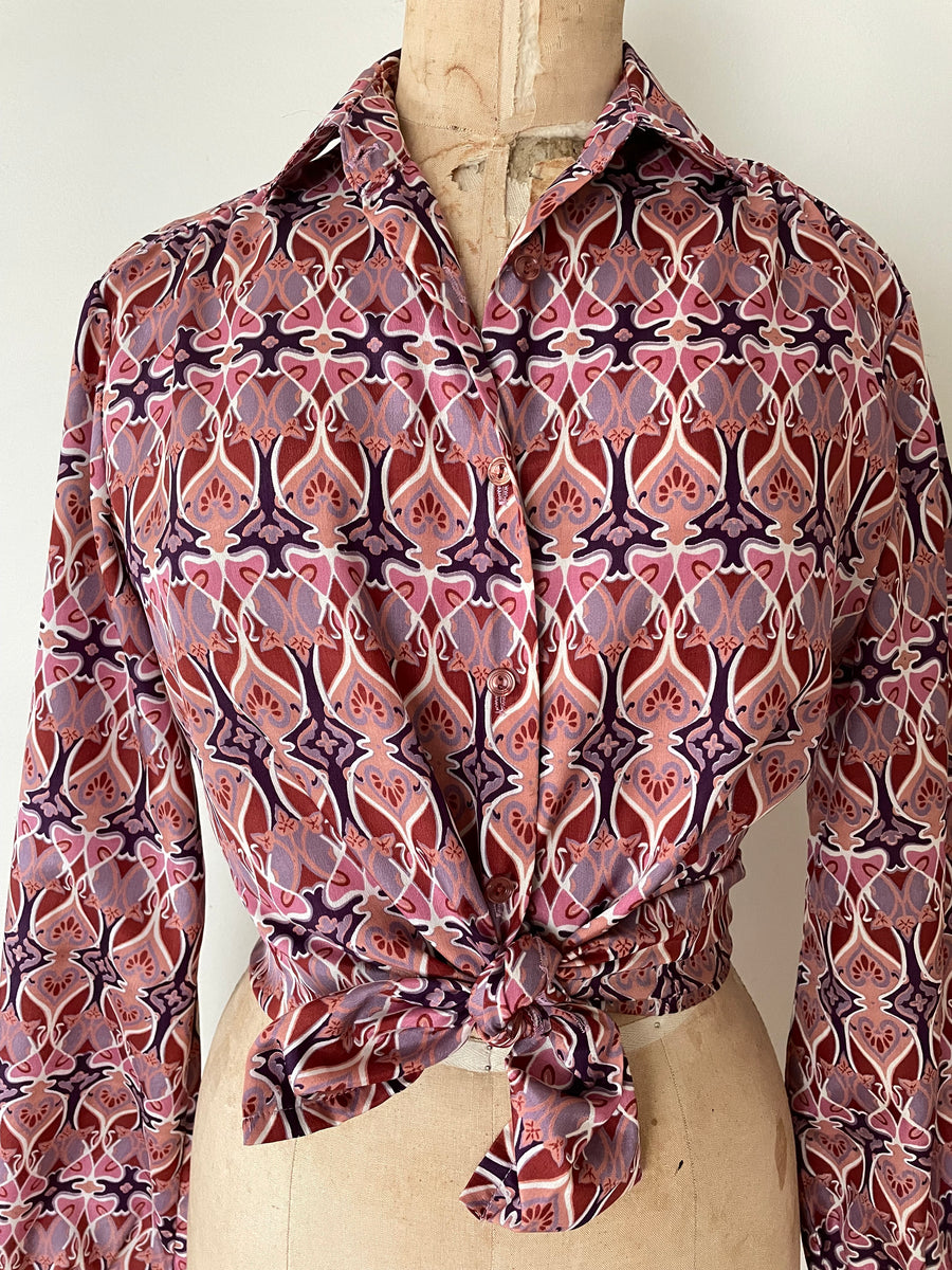 1970's Abstract Blouse - Size M/L